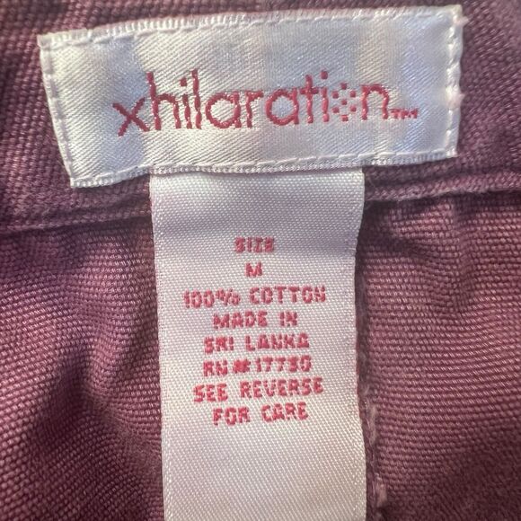 Girls Purple Skort Xhilaration M Y2K Button Front Cotton Shorts School - Picture 3 of 8